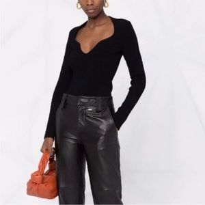 KHAITE long sleeve ribbed top size M